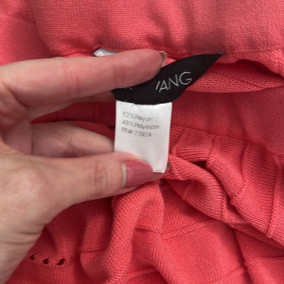 Ming Wang coral orange midi maxi skit elastic waist skirt small s - Picture 4 of 6